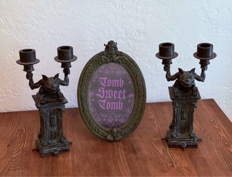 Disney’s Haunted Mansion Gargoyle Candelabras and Picture Frame