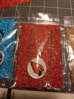 Sports necklace and keychain.