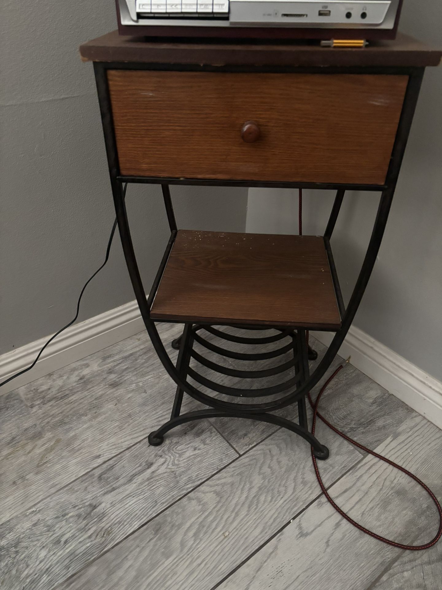 Brown End Table Metal 
