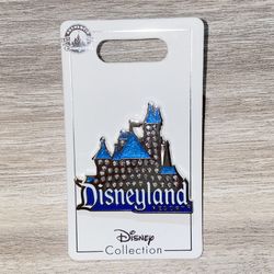 New Disney Parks Pin Disneyland Castle Allover Rhinestones Glitter Silver 