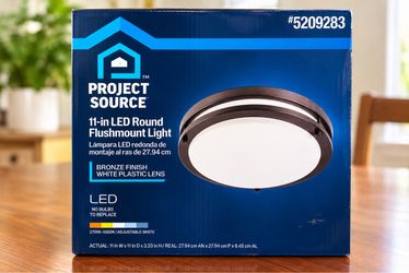 Project Source 11-in LED Round Flushmount Light