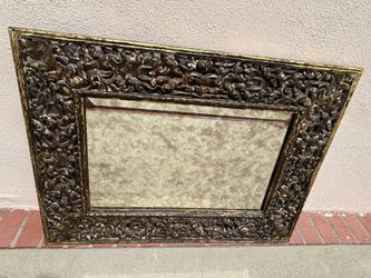 Ornate Wood Framed Wall Mirror