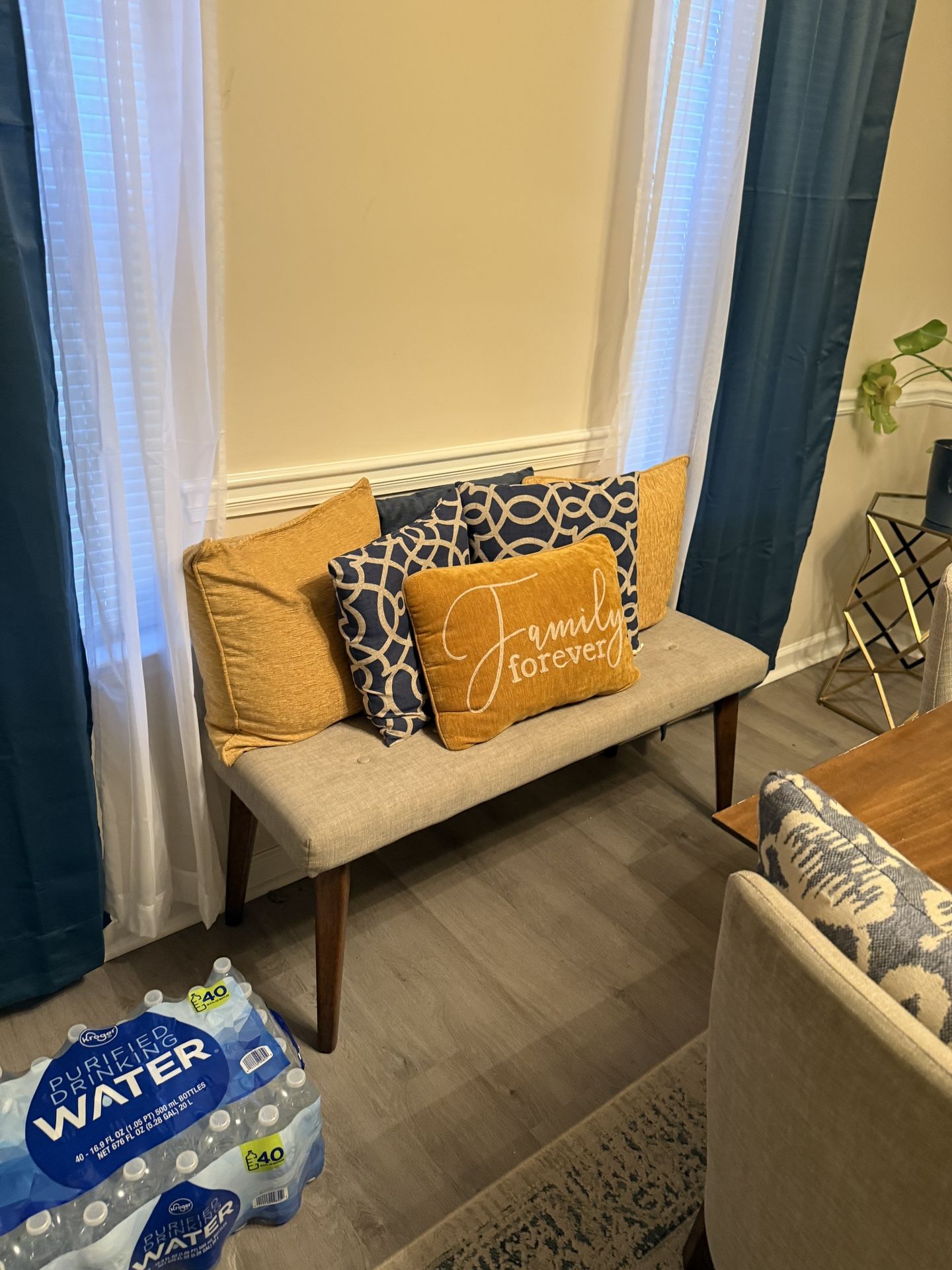 Wood table And 4 Chairs a Dan 1 Bench