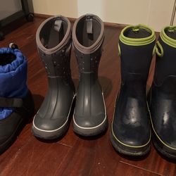 3 Pairs Kids Winter And Bogs Rain Boots! 