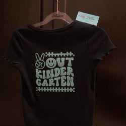 Glittery Peace Out Kindergarten Shirt 