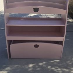 Girls Bookshelf With Roll Out Storage