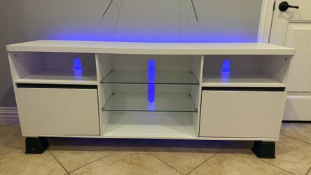 63” White LED TV Stand