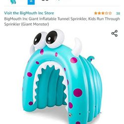 BigMouth Inc Giant Inflatable Tunnel Sprinkler, Kids Run Through Sprinkler (Giant Monster)