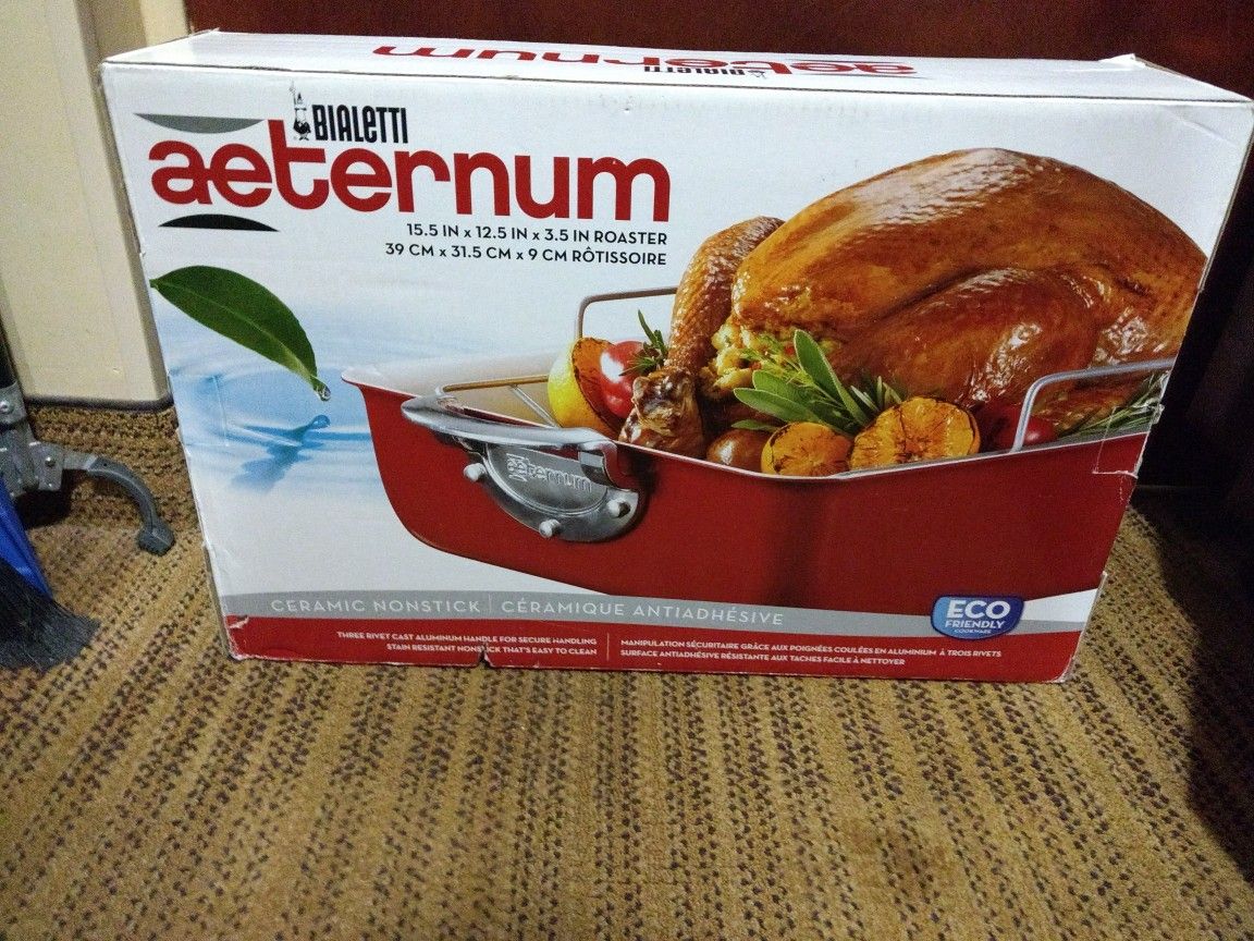 Bialetti aeternum roasting pan with rack new in the box