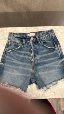 Zara High-Waist Button-Fly Denim Cutoff Shorts Women’s Size 0