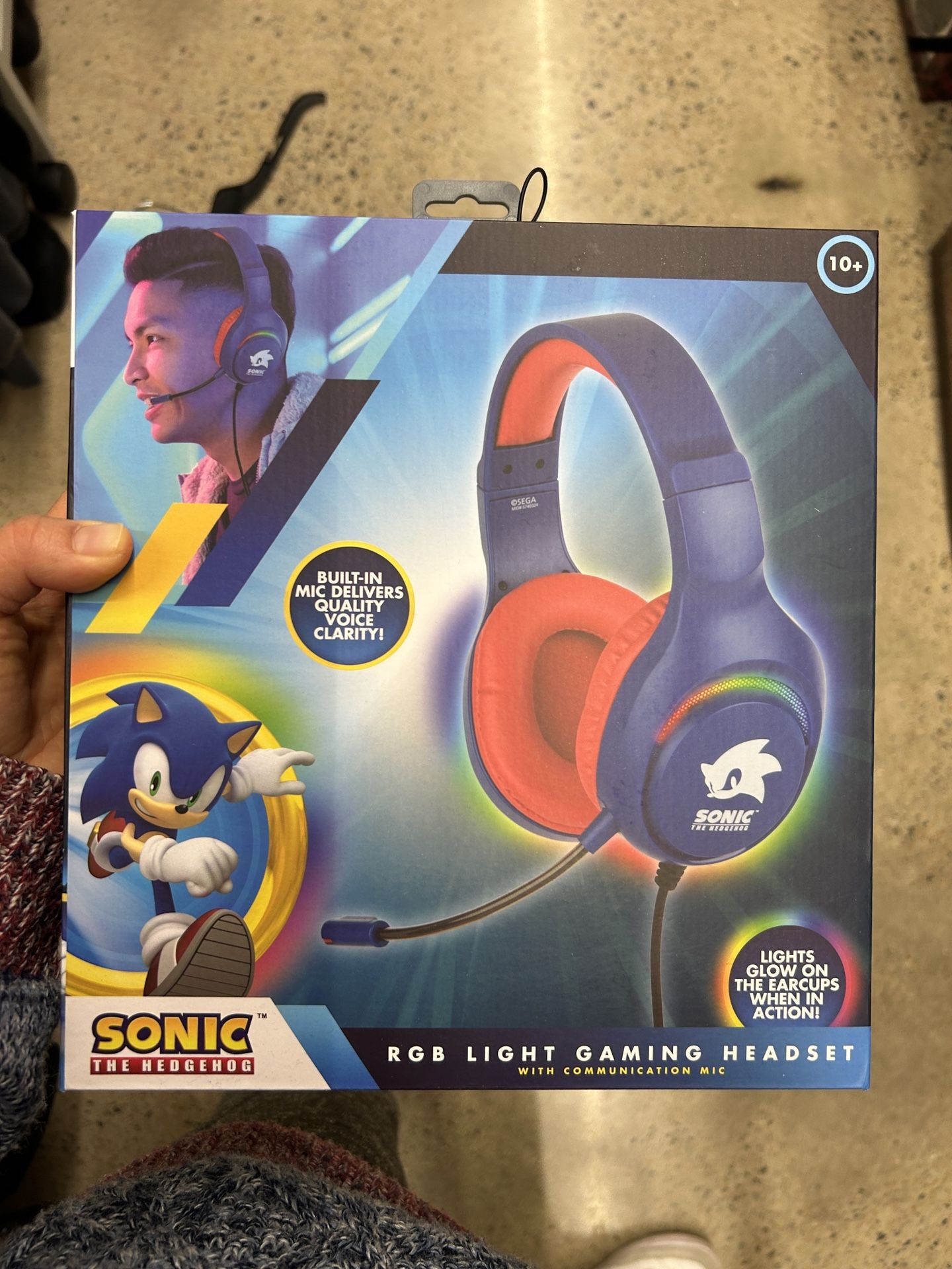 NWT Sonic the hedgehog RGB Light Gaming Headset