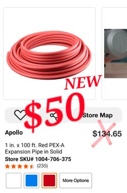 Apollo 1" x 100 ft Red PEX-A Expansion Pipe – New