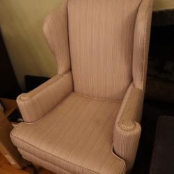 Striped Wingback Accent Chair – Classic Style