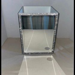 Mirrored Trash Can, Waste Basket With Rhinestones Crystals
