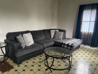 Dark Gray Sectional Sofa with Chaise