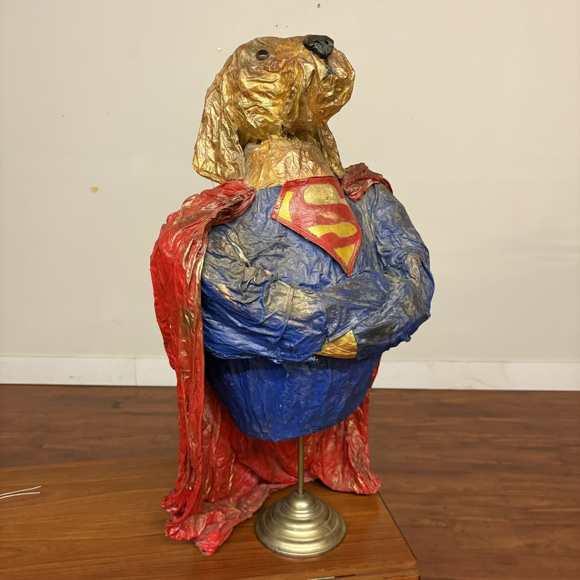Superdog Vintage Paper Mache Sculpture - Many More Items In Stock!
