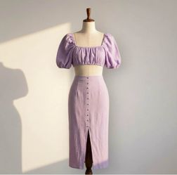 Gorgeous crop top skirt set size small