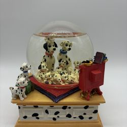 Vintage Disney 101 DALMATIANS Musical Snow Globe tv Cruella Devil Works