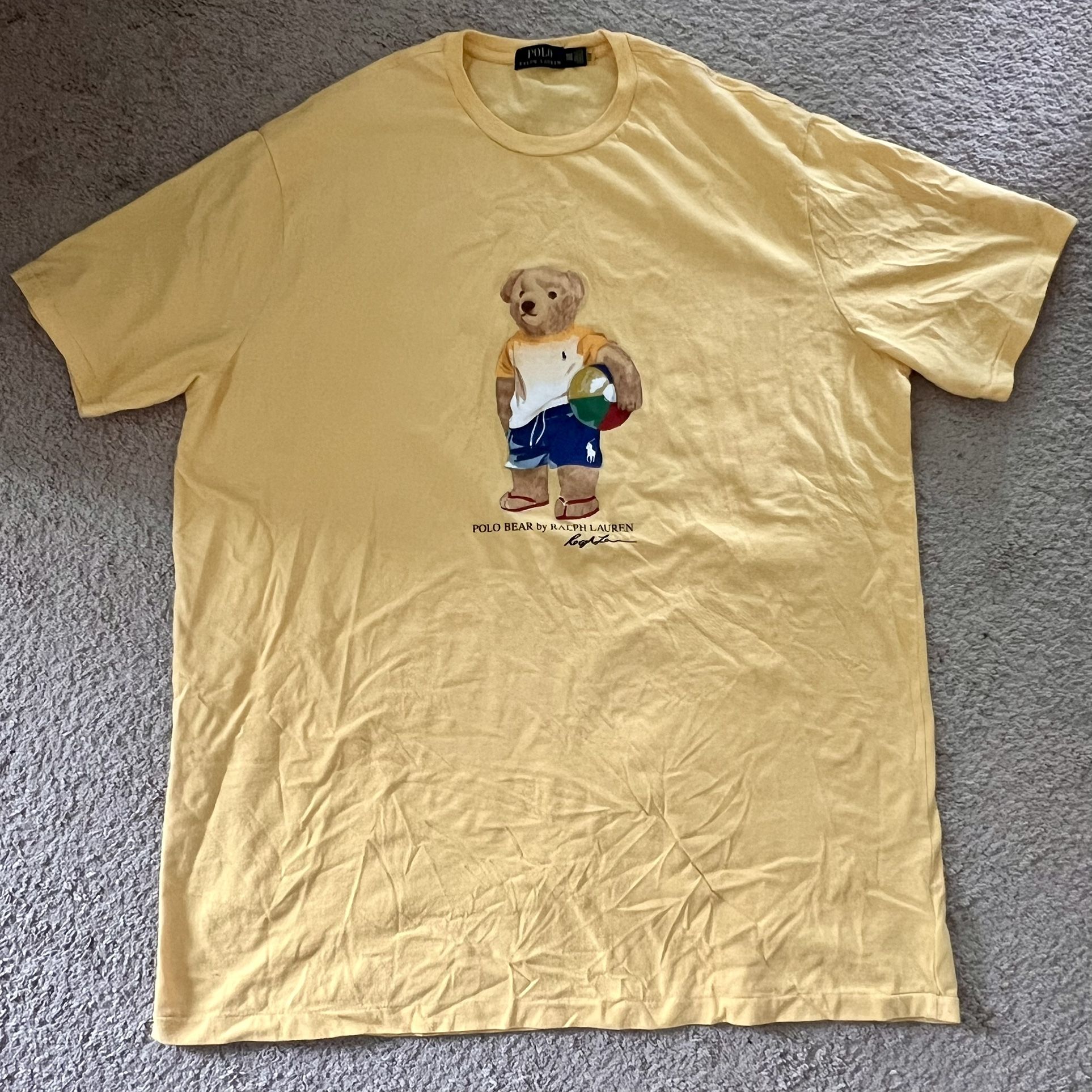 Polo by Ralph Lauren Big & Tall Yellow Bear Graphic Men's Shirt 2XLT