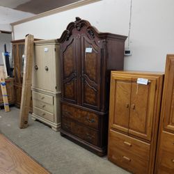 Ornate Armoire W/ Two Lower Drawers