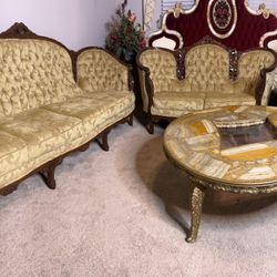 French Couch Set / Tables