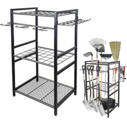 3 Tier Garden Tool Organizer, Yard Tool Tower Rack, Tool organizer up to 78 Tools, Heavy Duty Garden Tool Organizer for Garage, Yard, Patio, Shed, Ind