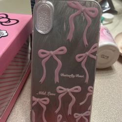 IPhone XS  Pink Coquette style phone case