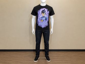 Dragon Ball Z Vegeta Saiyan Pride Graphic T-Shirt Black Size