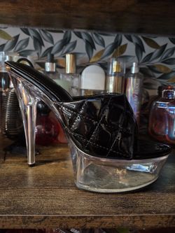 Platform Heels, Cape Robbin, Black &clear, Size 9