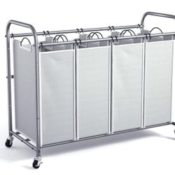 4-Bag Rolling Laundry Hamper Sorter