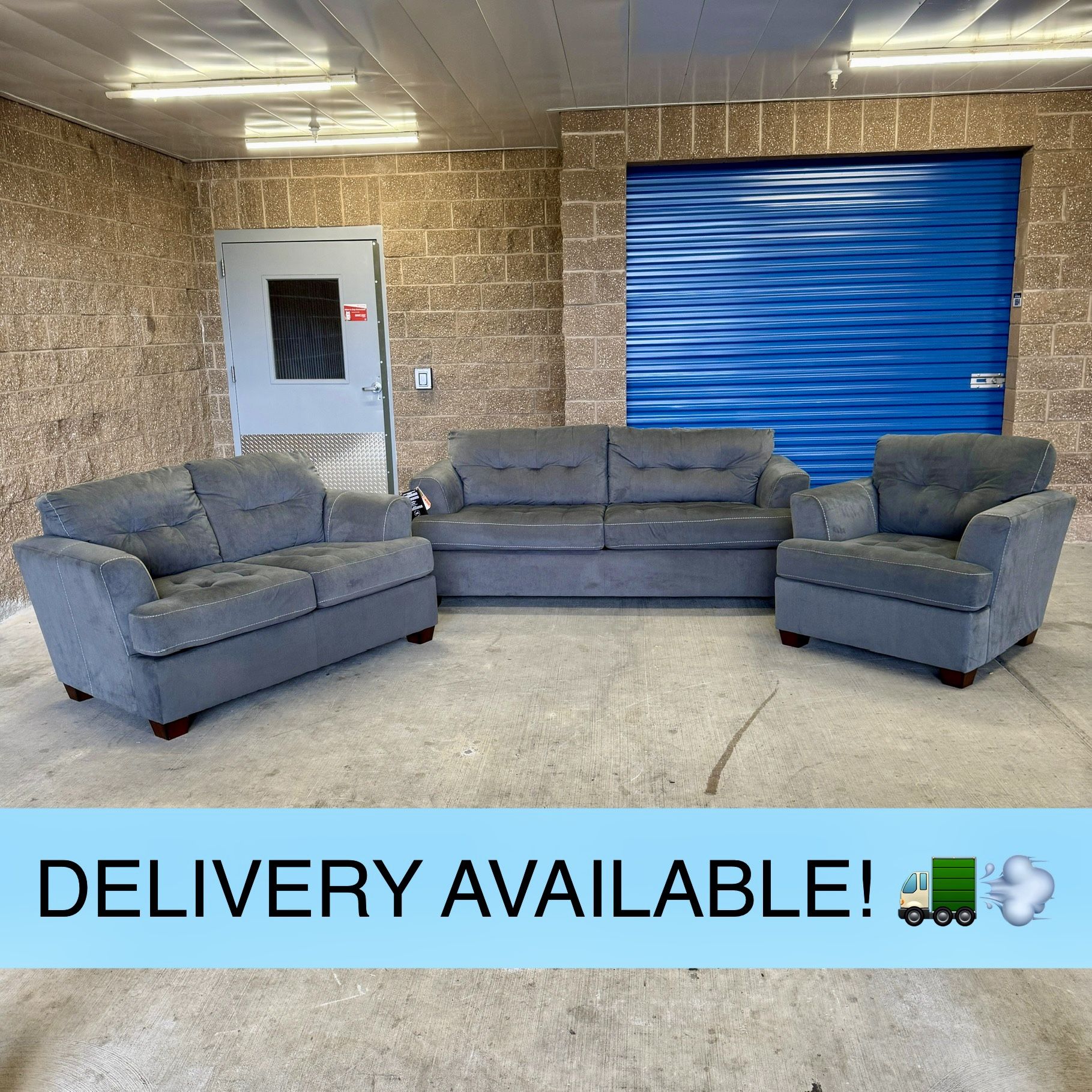 Brand New Gray Couch Sofa, Loveseat, and Chair (DELIVERY AVAILABLE! 🚛💨)