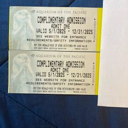 Aquarium Of The Pacific Tickets 6 Total