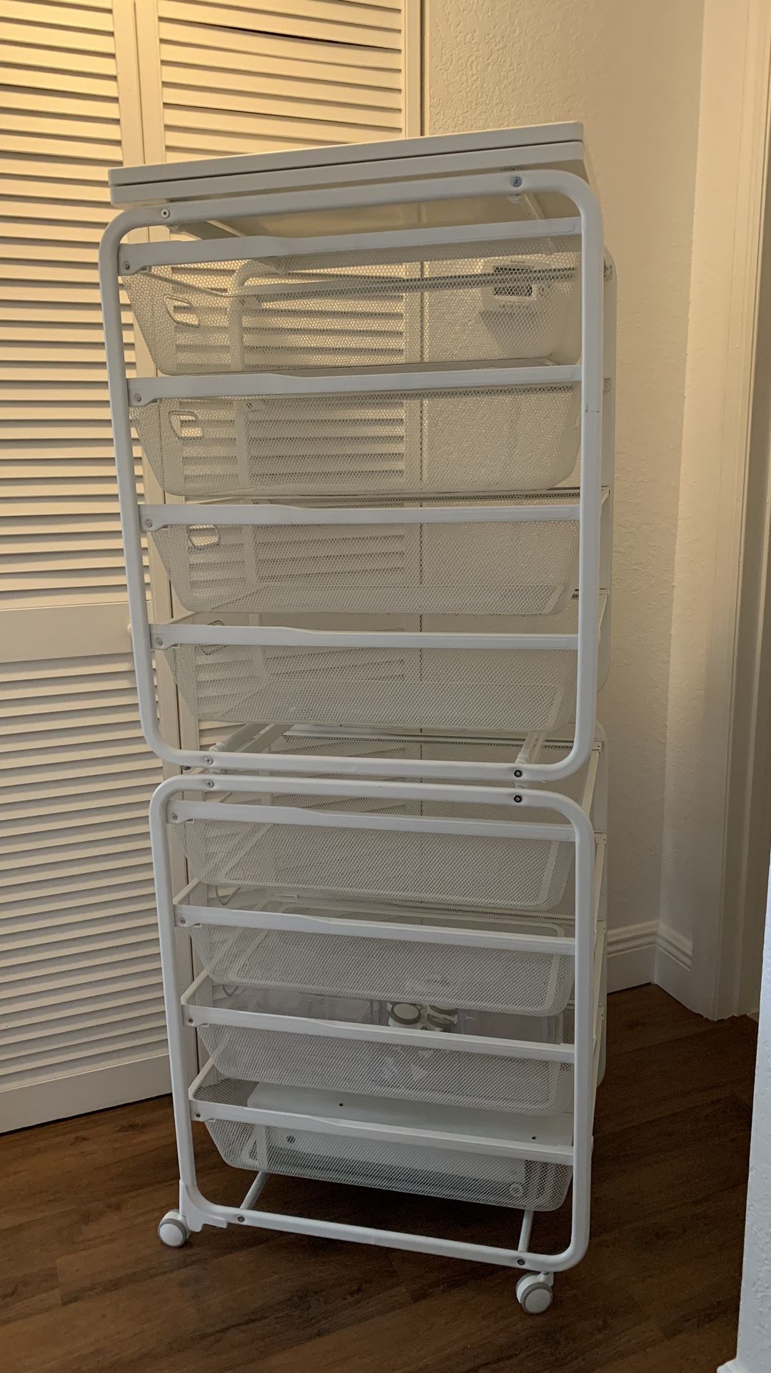 2-(two) Ikea ALGOT mesh drawers unit - metal frame and 4 metal