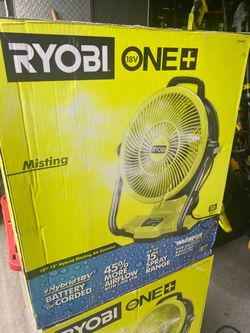 Ryobi 18V 12" Hybrid Misting Air Cannon Fan