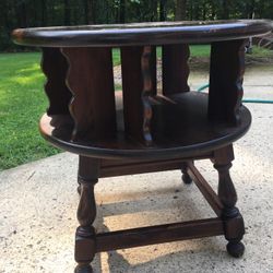 Vintage Ethan Allen Heirloom Revolving Drum End Table Side Table Lazy Susan