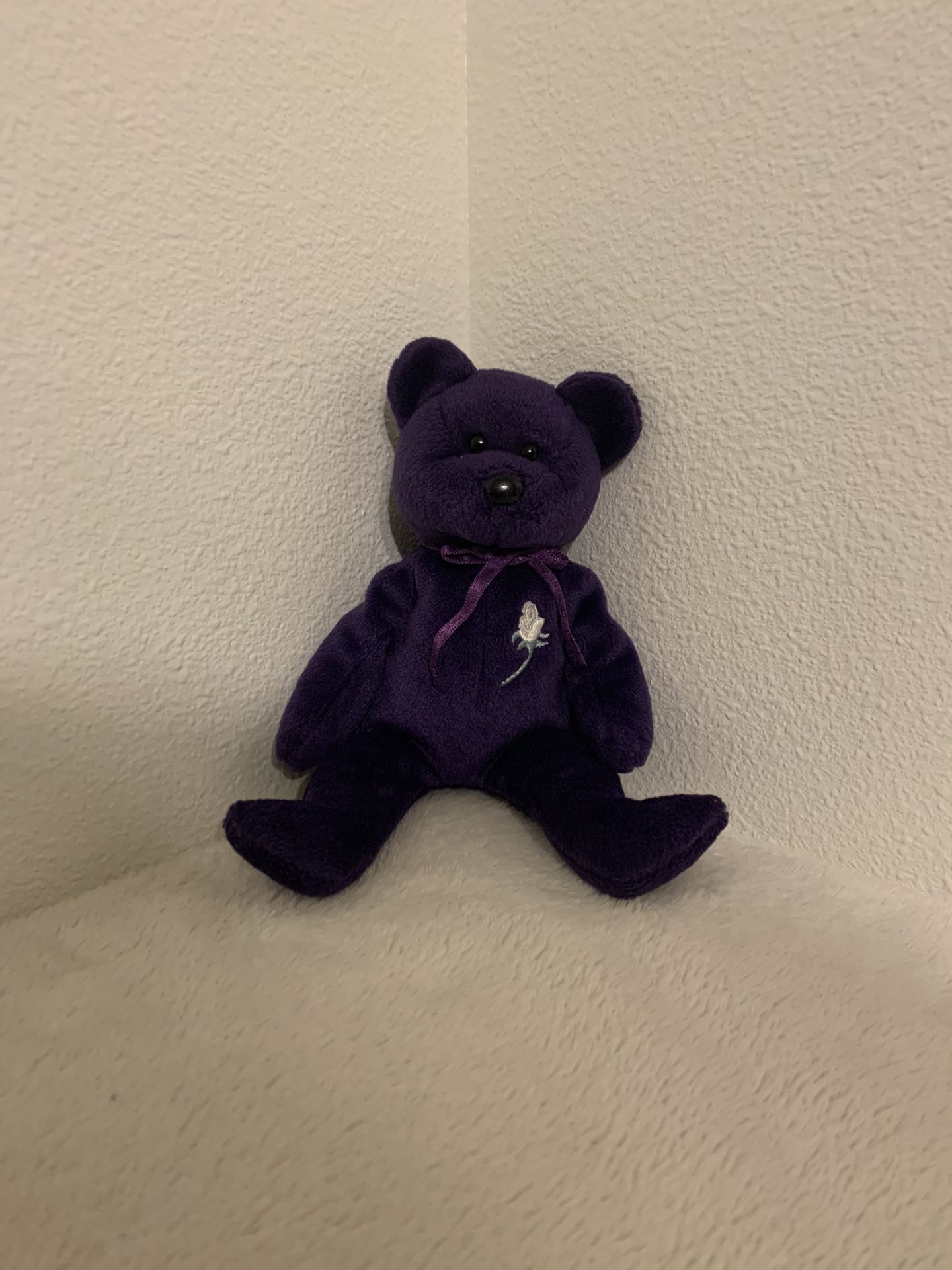 TY Beanie Baby Buddy 1998 PRINCESS Diana Purple Bear 