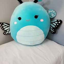 16" Hydrangea the Teal Monarch Butterfly SQUISHMALLOW  NWT 2024