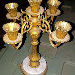 Vintage Antoinette Five-Arm Candelabra with Italian Marble Base