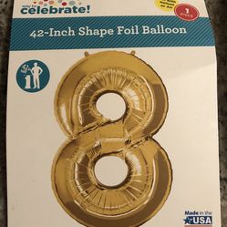 #8 Gold Foil Balloon 42 Inch
