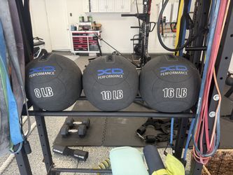 14" xd-kevlar-medicine-balls (set of 8, 10 and 16 lbs).