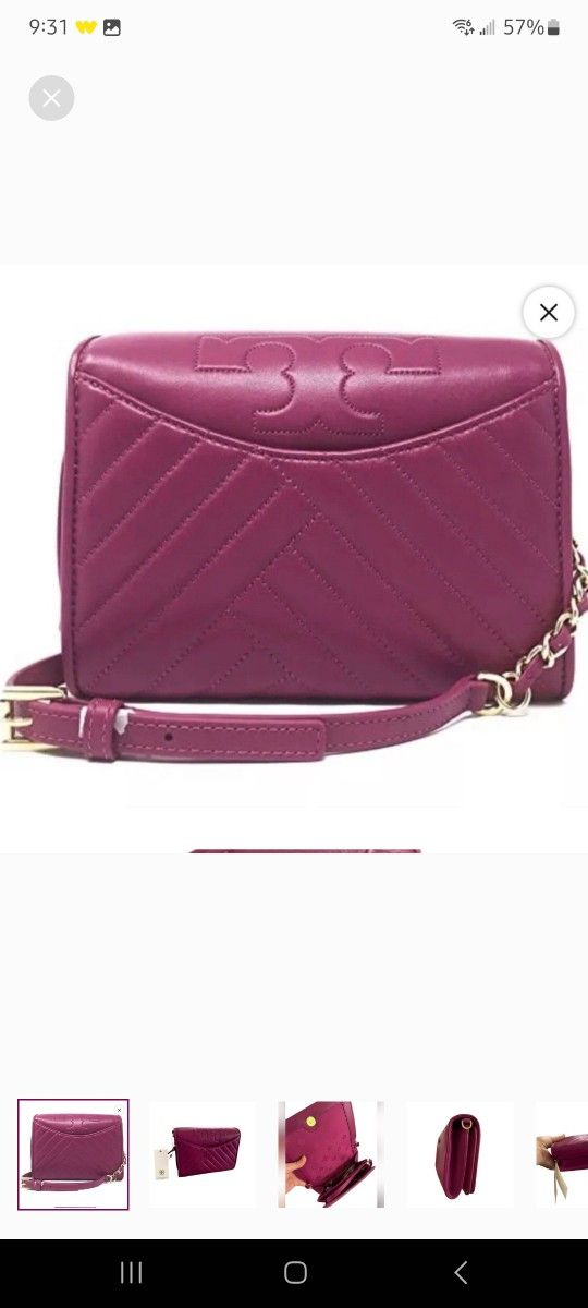 NWT Tory Burch Alexa Combo Quilted Leather Crossbody