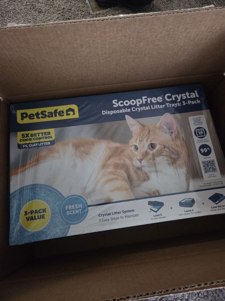 ScoopFree by PetSafe Blue Crystal Cat Litter Tray Refills, 4.5 lbs., Count of 3