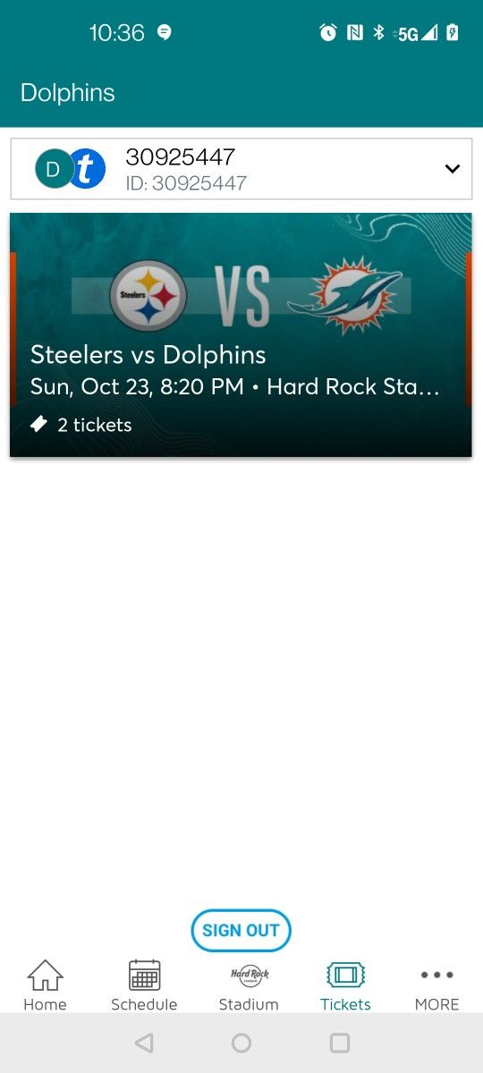 One Ticket Available For The Miami Pittsburgh Football Game Sunday Night
