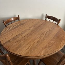 Oak Table/ Maple Chairs