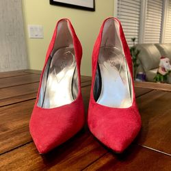 Guess Red Suede Pumps 3.5” Heels