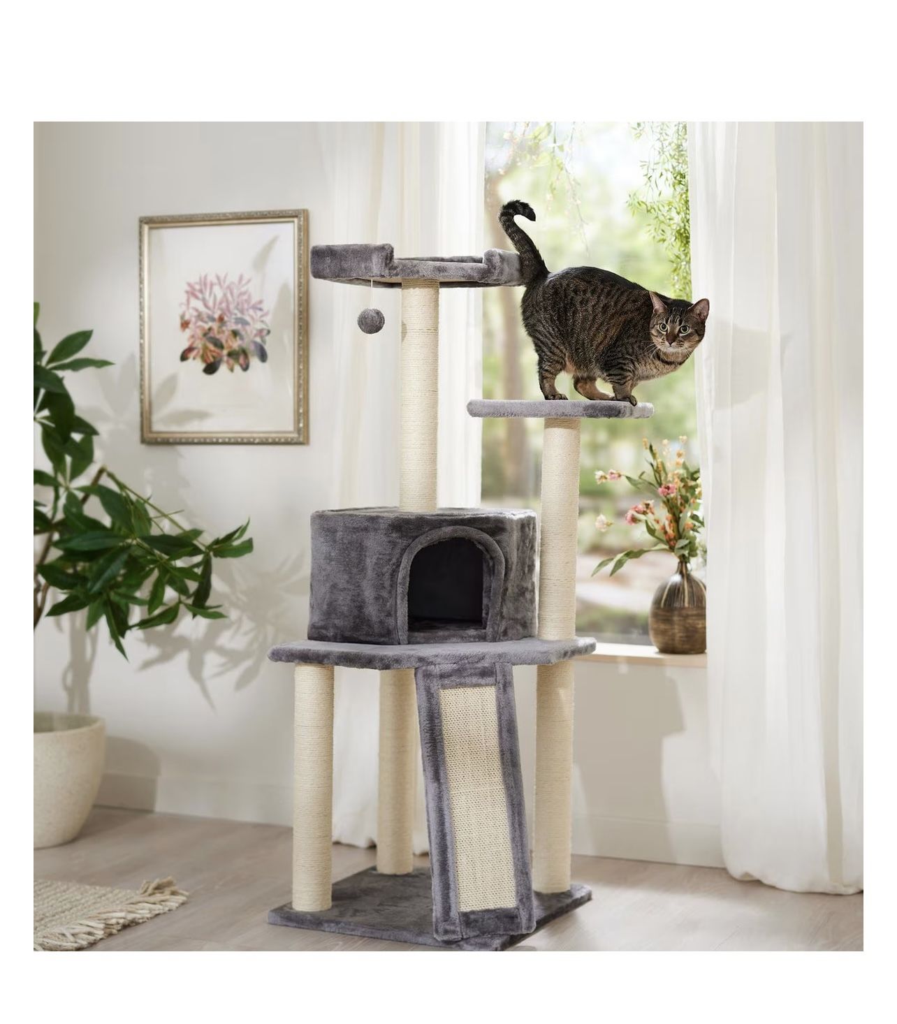 52 In Cat Tree & Condo - Gray