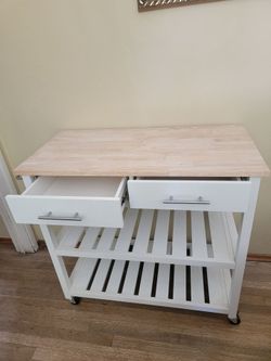 HIGH Quality, solid Kitchen Cart with Solid Birch Butcher-Block Top.
