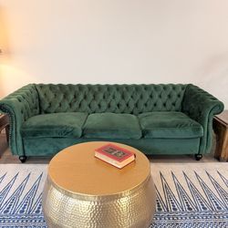 Green Velvet Chesterfield Sofa