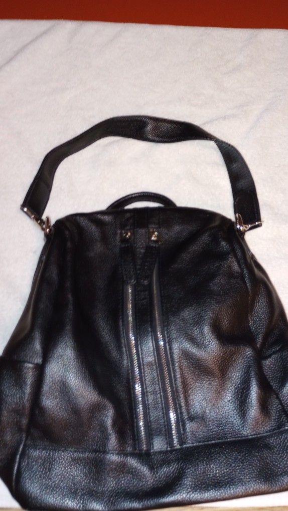 Black Leather Bag/Backpack
