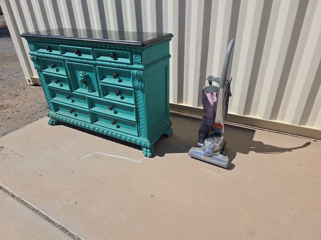 Antique Dresser And Vintage Vacuum